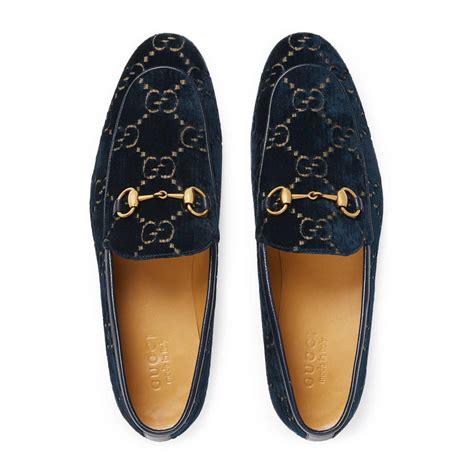 gucci jordaan gg velvet loafer blue|gucci blue velvet.